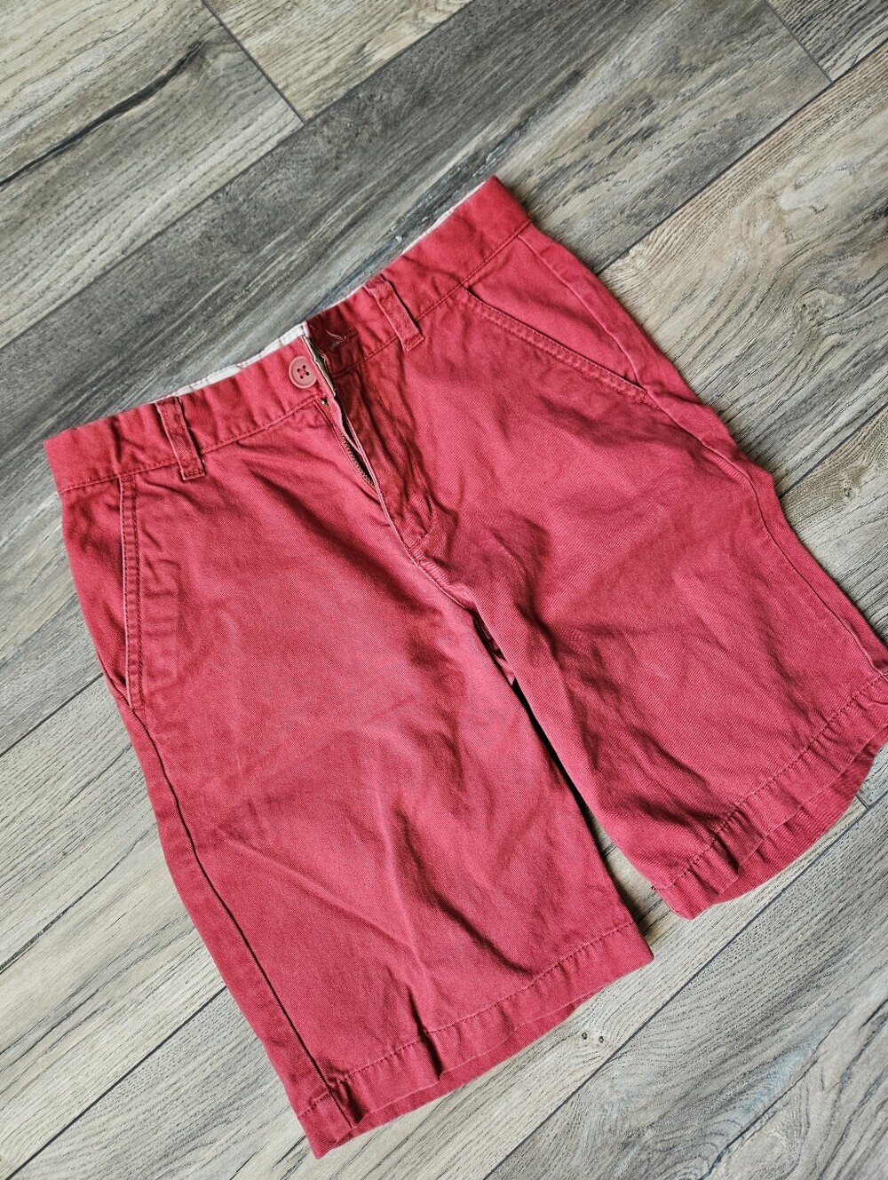 Kids Flat Front Shorts in Red